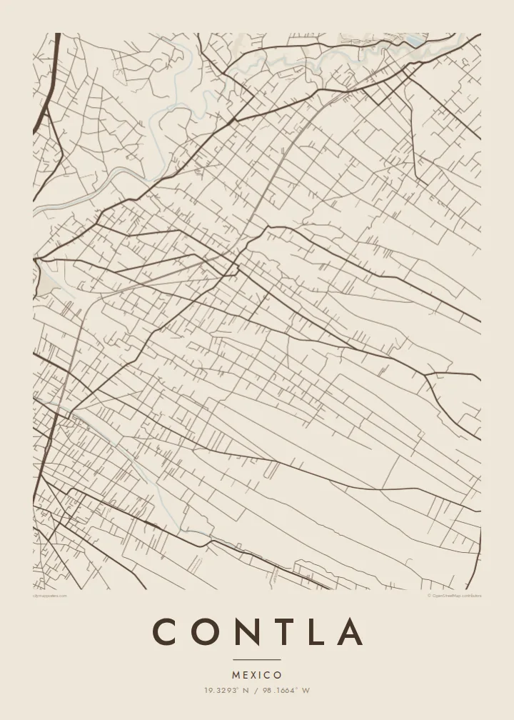 Contla map poster — Sand style