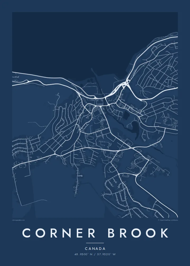 Corner Brook map poster — Blueprint