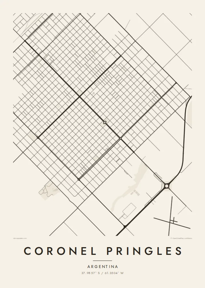 Coronel Pringles map poster — Paper
