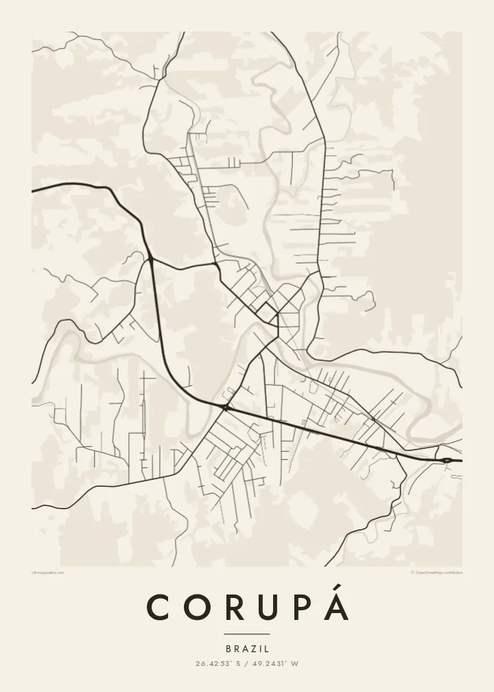 Corupá map poster — Paper style