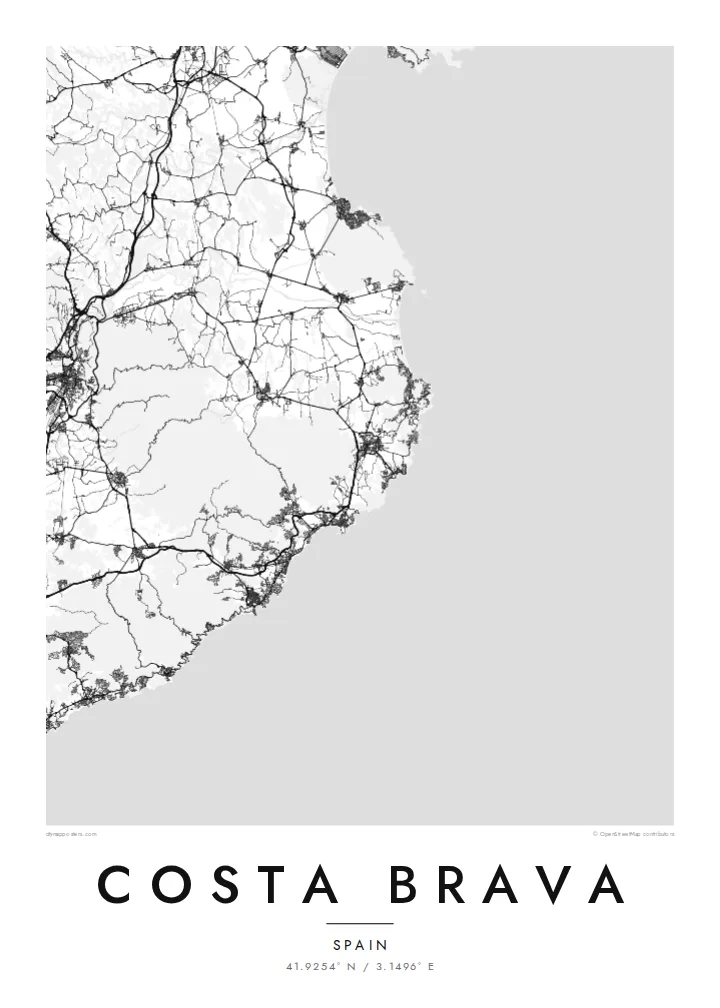 Costa Brava map poster