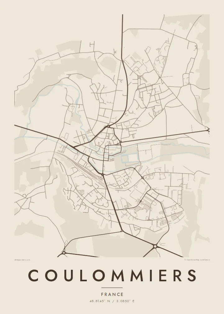 Coulommiers map poster — Sand