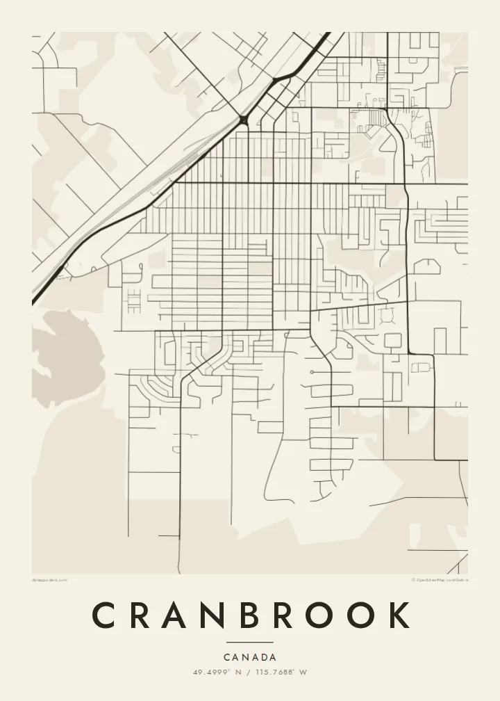 Cranbrook map poster — Paper style
