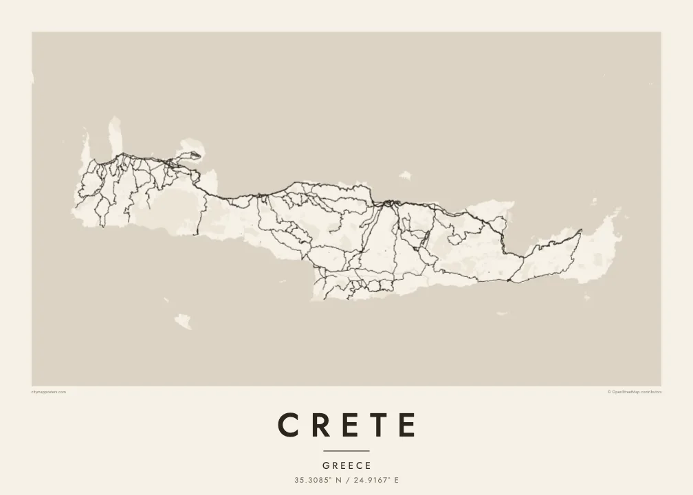 Crete map poster — Paper