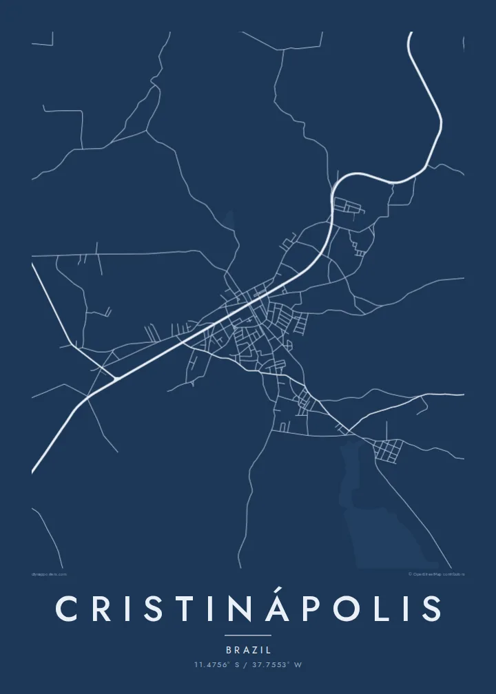 Cristinápolis map poster — Blueprint style