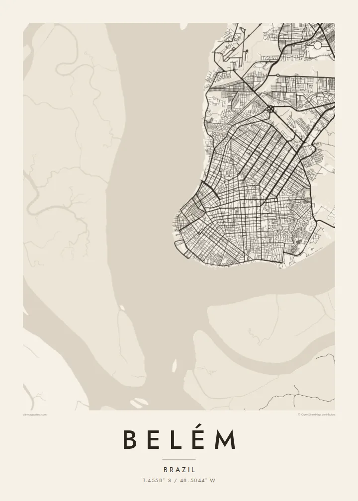 Mapa Belém plakát — Paper