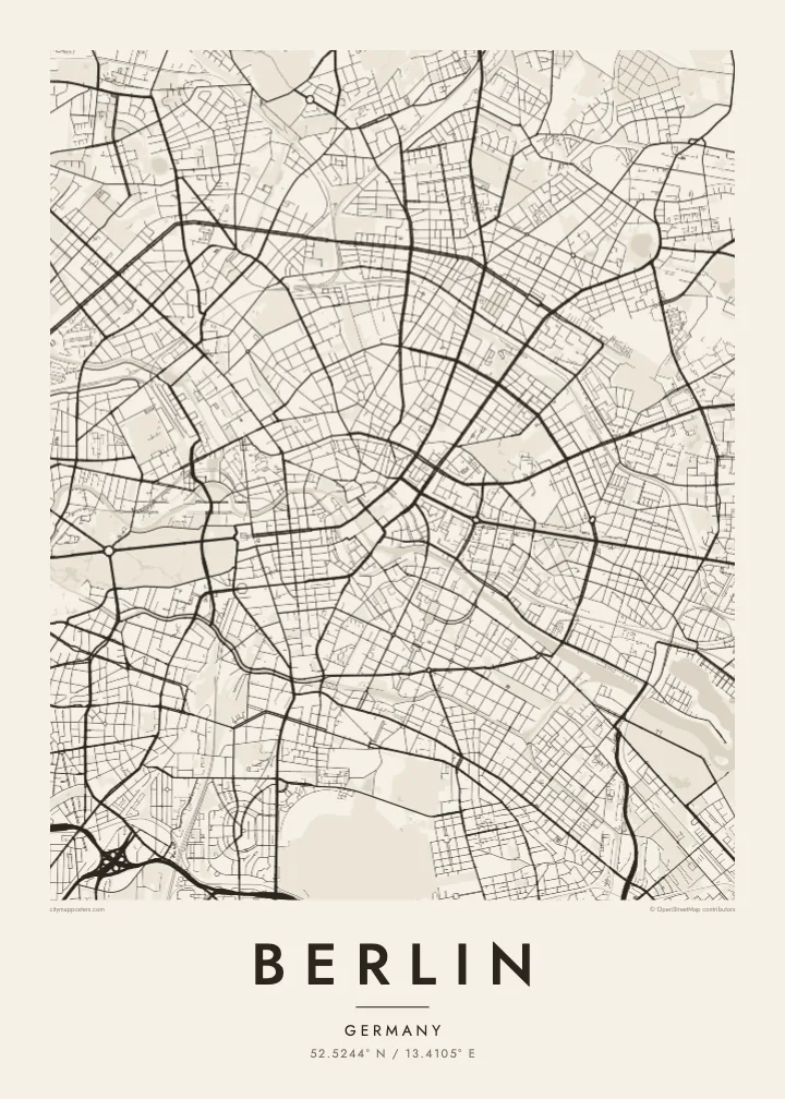 Plakát s mapou Berlína — Paper