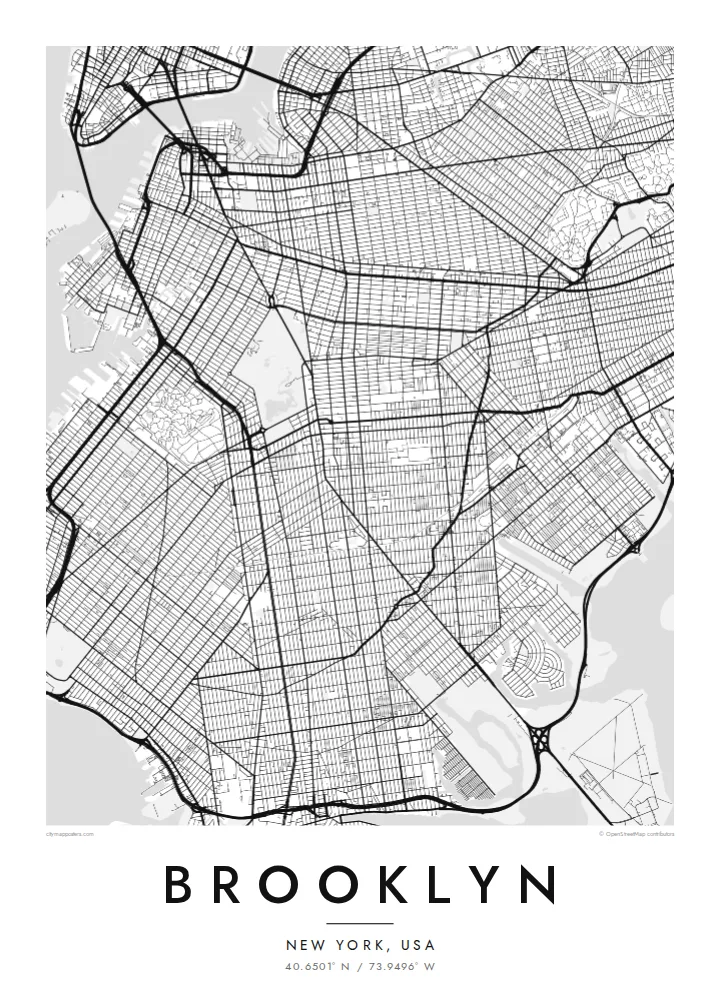 Mapový plakát: Brooklyn