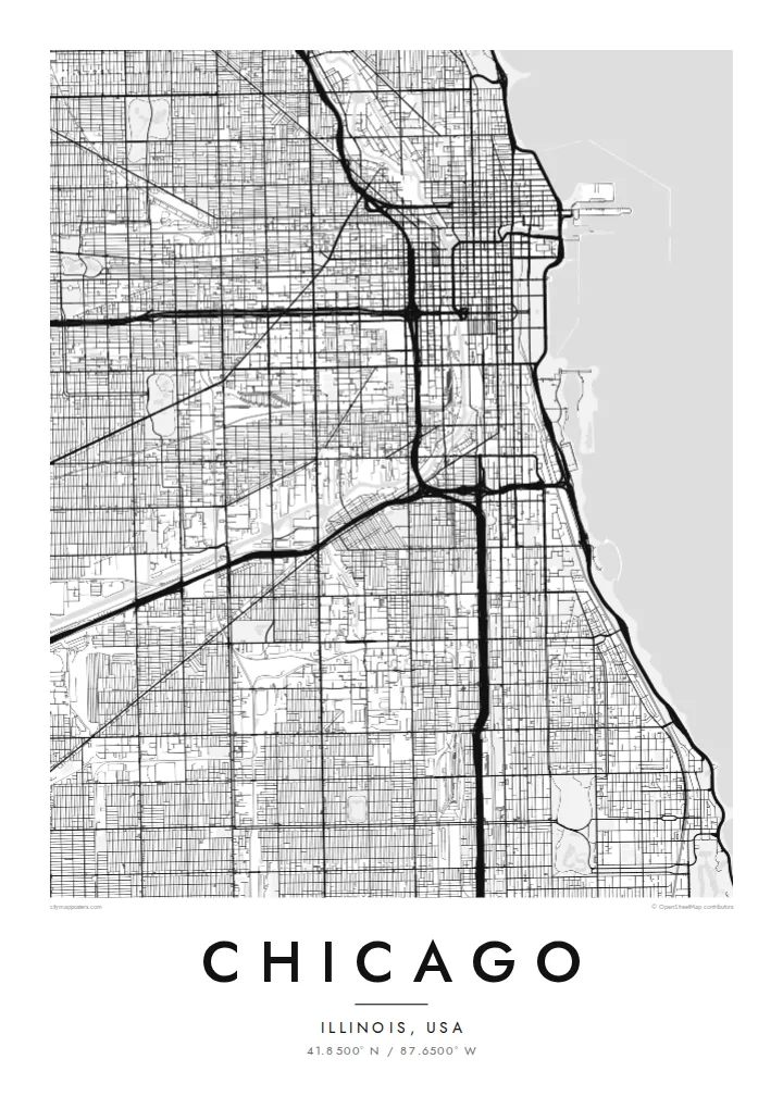 Mapový plakát: Chicago