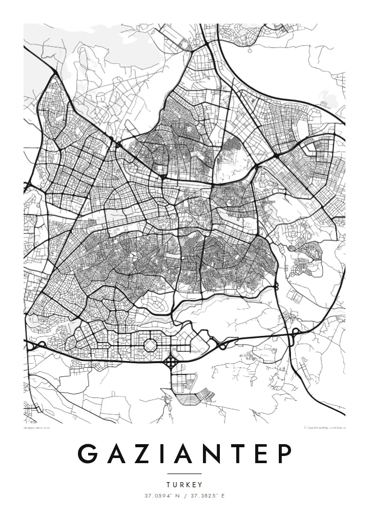 Mapový plakát: Gaziantep