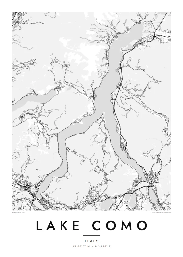 Mapový plakát: Comské jezero