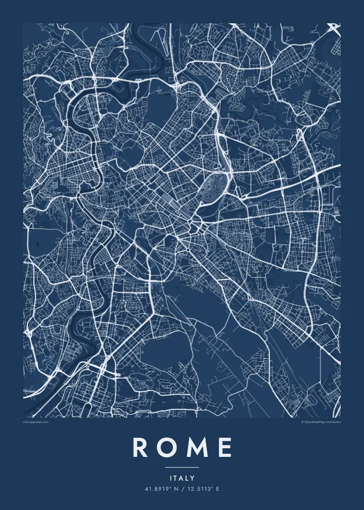 Plakát s mapou Říma — Blueprint