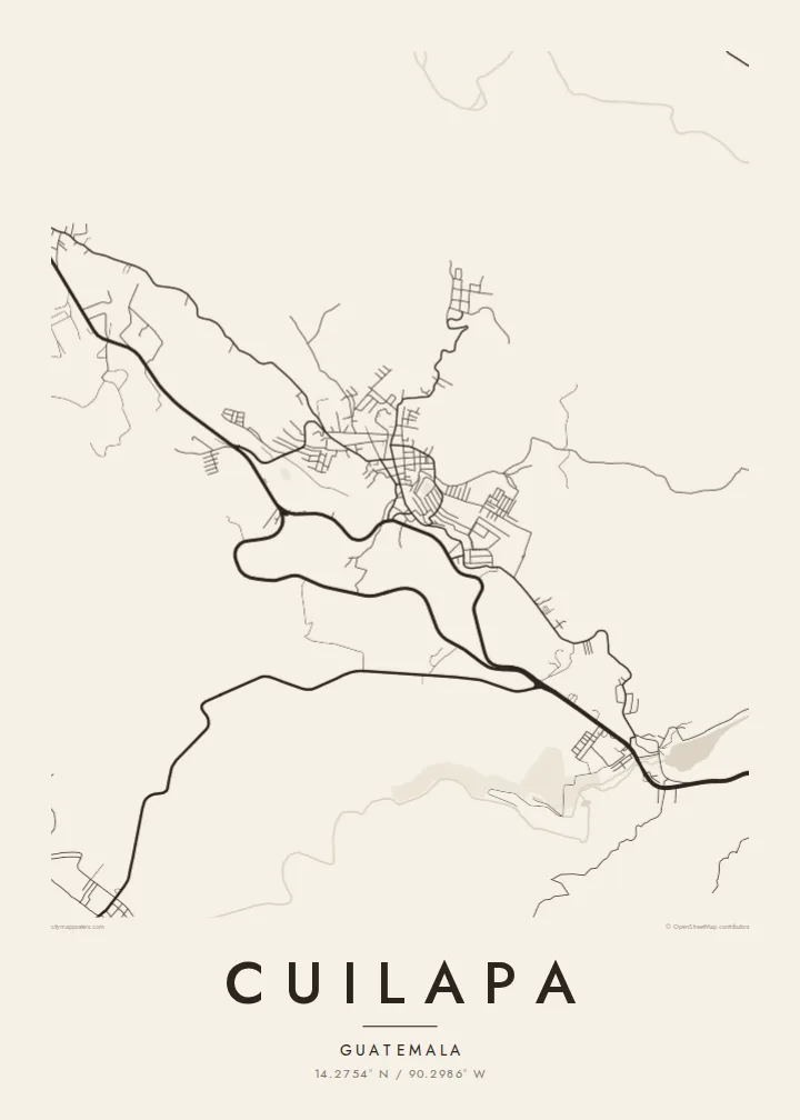 Cuilapa map poster — Paper style