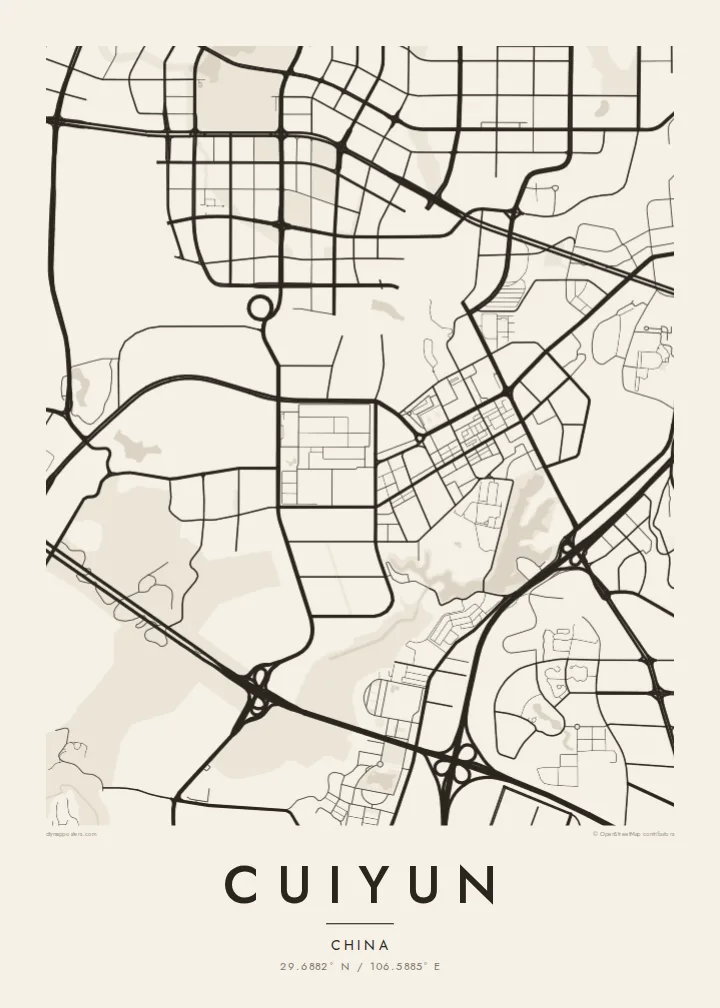 Cuiyun map poster — Paper style