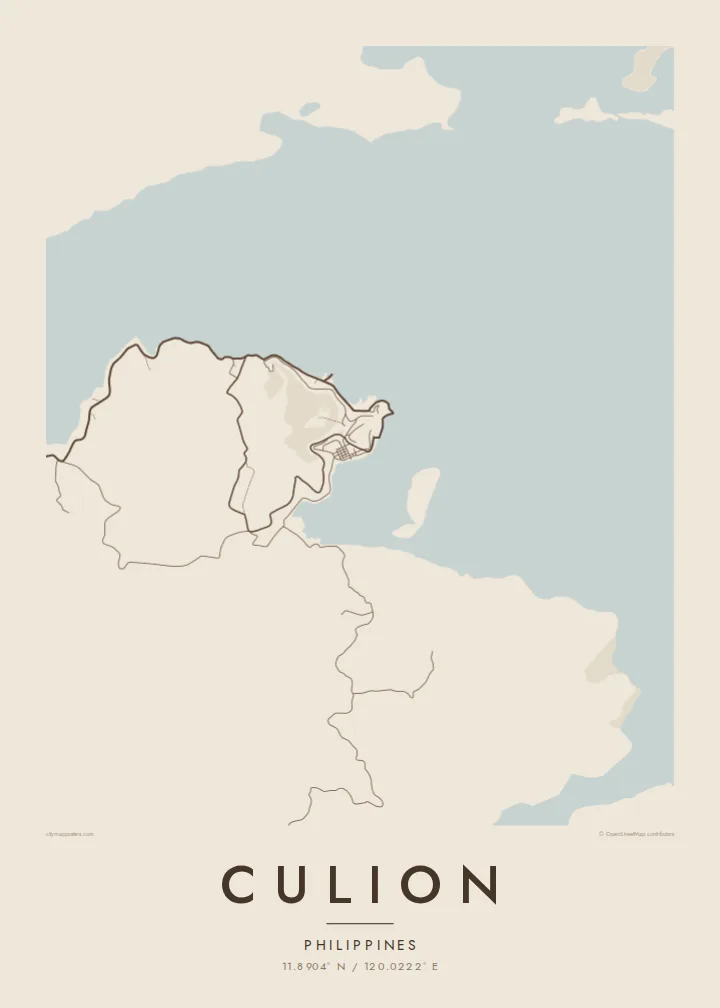 Culion map poster — Sand