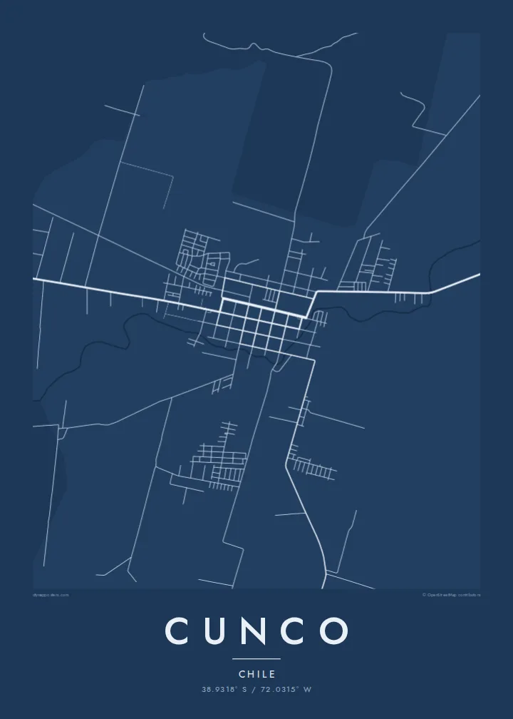 Cunco map poster — Blueprint
