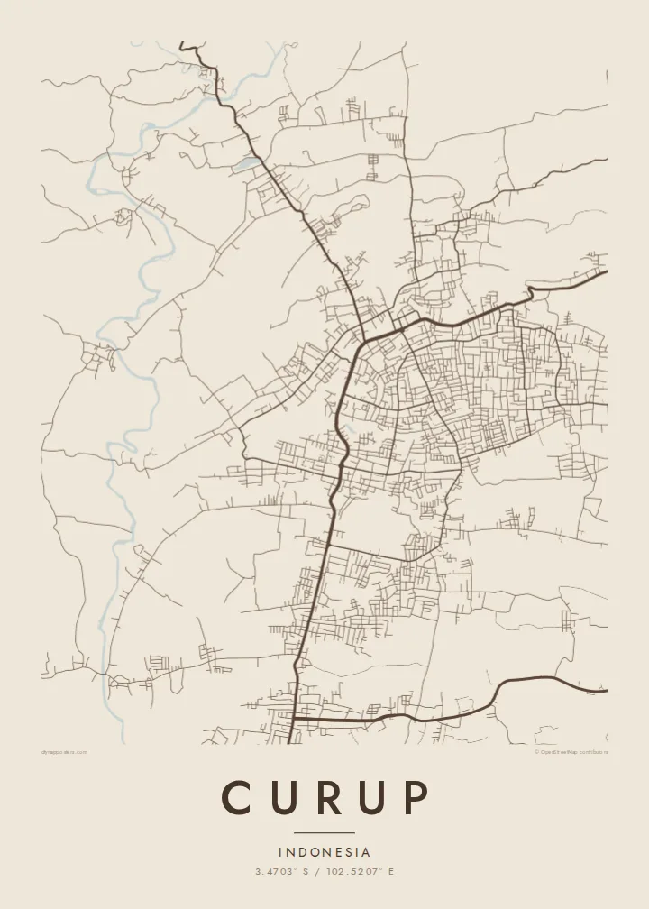 Curup map poster — Sand