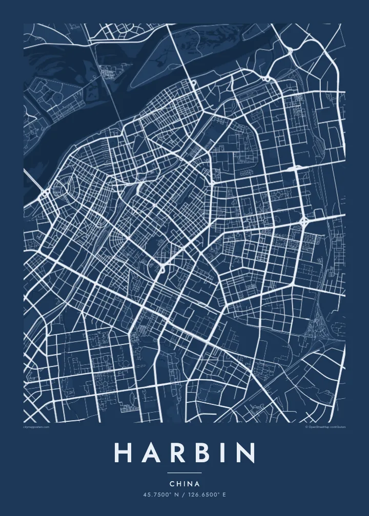 Harbin bykort plakat — Blueprint
