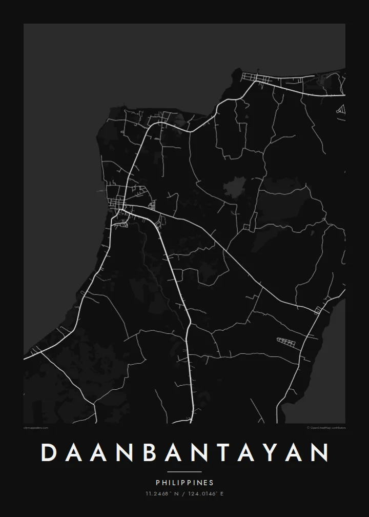 Daanbantayan map poster — Noir style