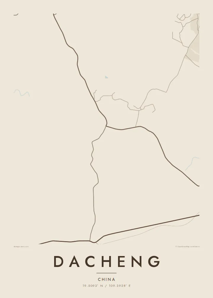 Dacheng map poster — Sand