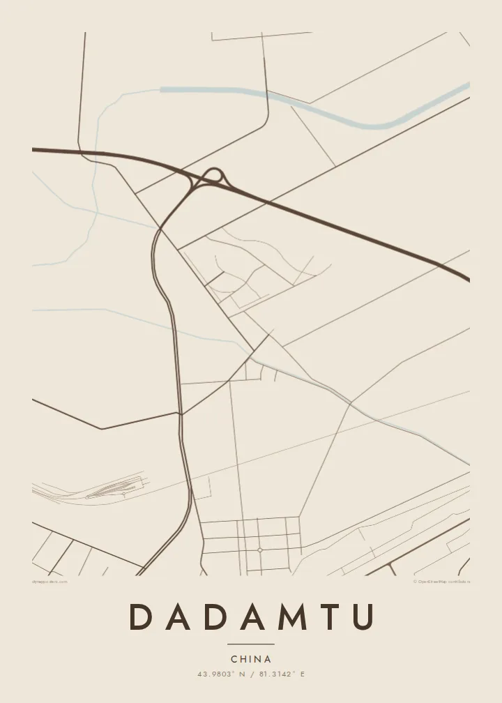 Dadamtu map poster — Sand style