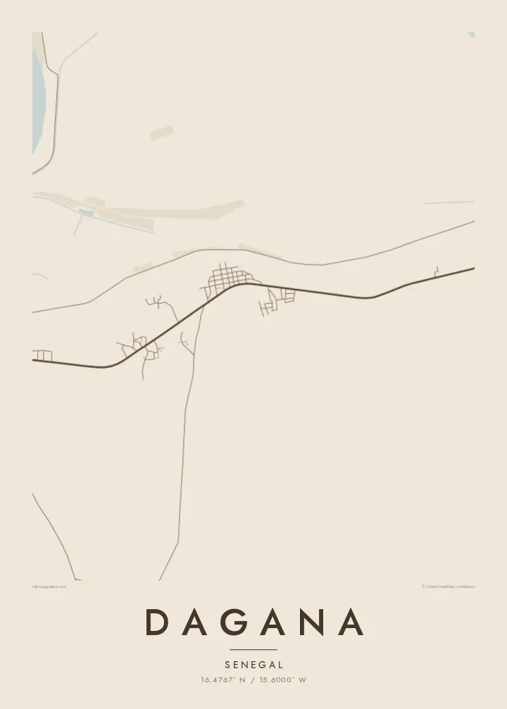 Dagana map poster — Sand