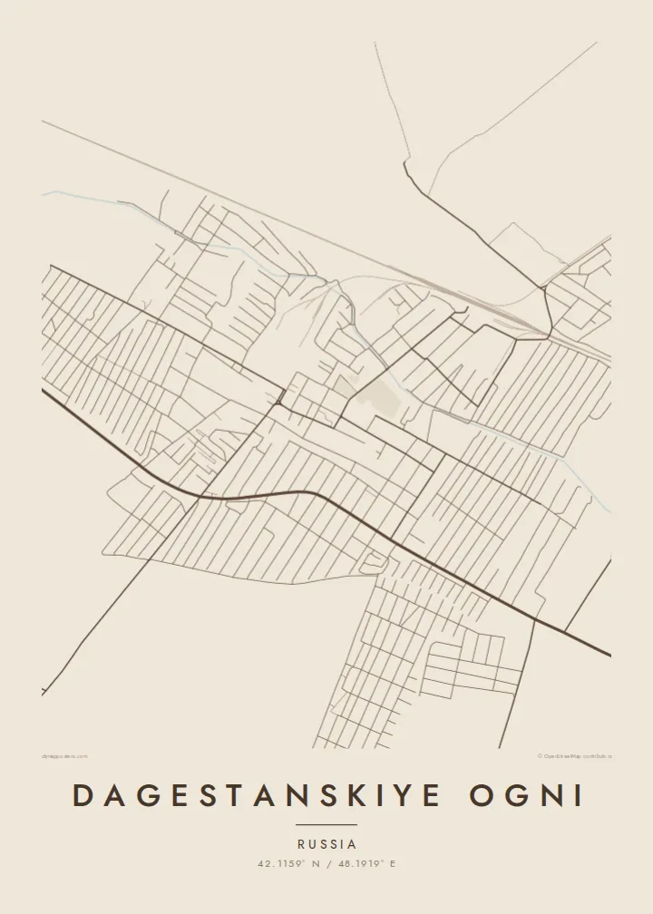 Dagestanskiye Ogni map poster — Sand style