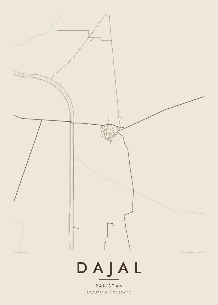 Dajal map poster — Sand