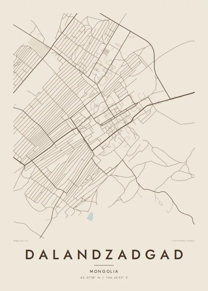Dalandzadgad map poster — Sand style