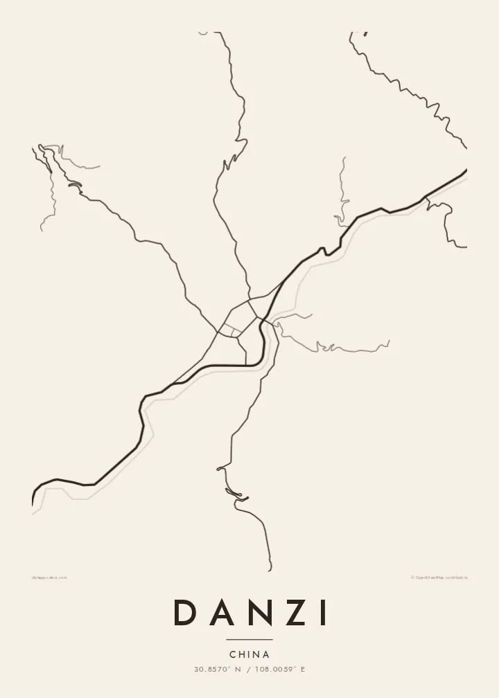 Danzi map poster — Paper style