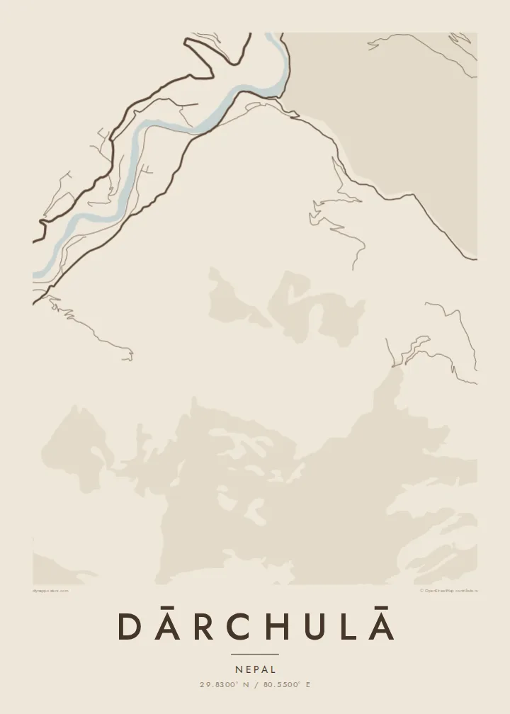 Dārchulā map poster — Sand style