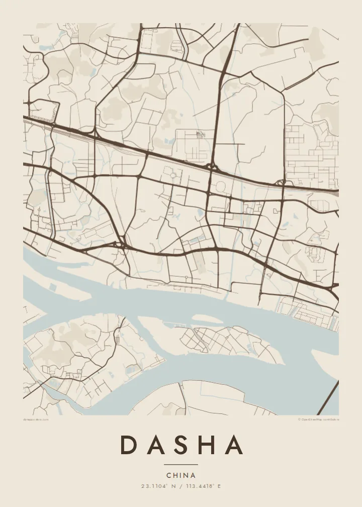 Dasha map poster — Sand style
