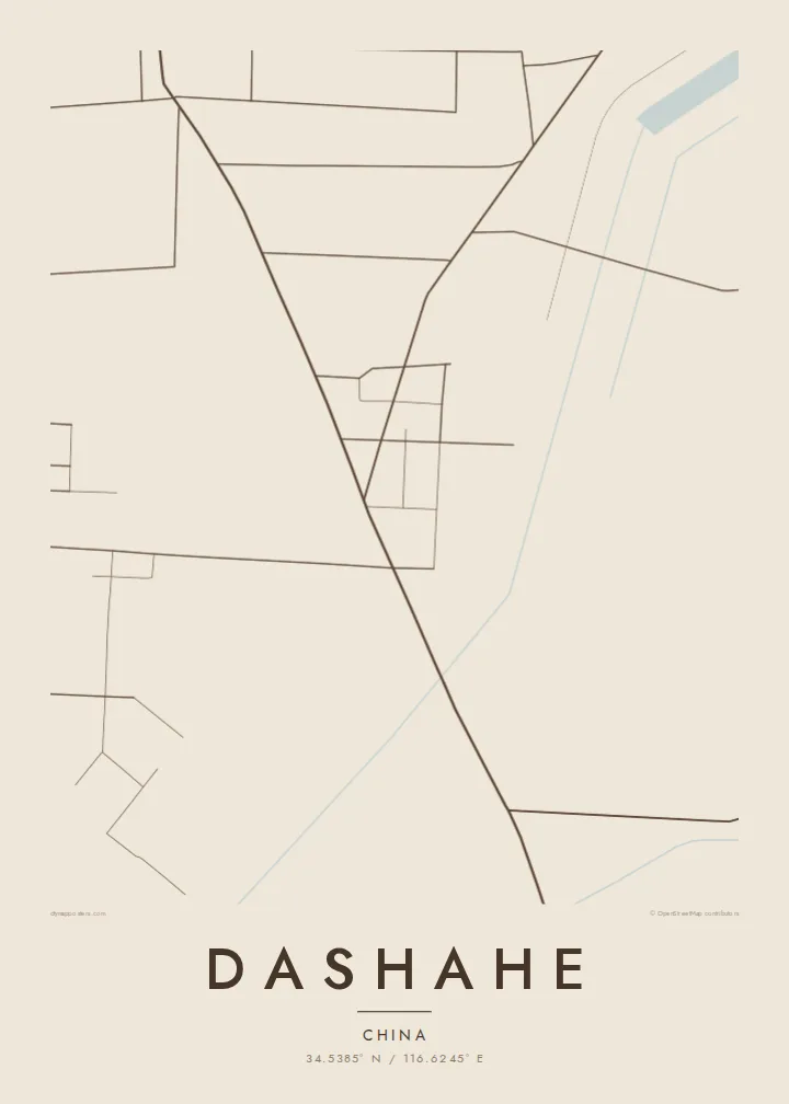 Dashahe map poster — Sand