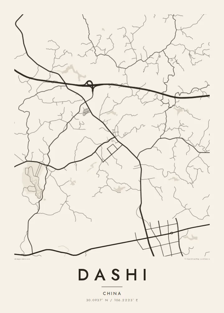Dashi map poster — Paper style