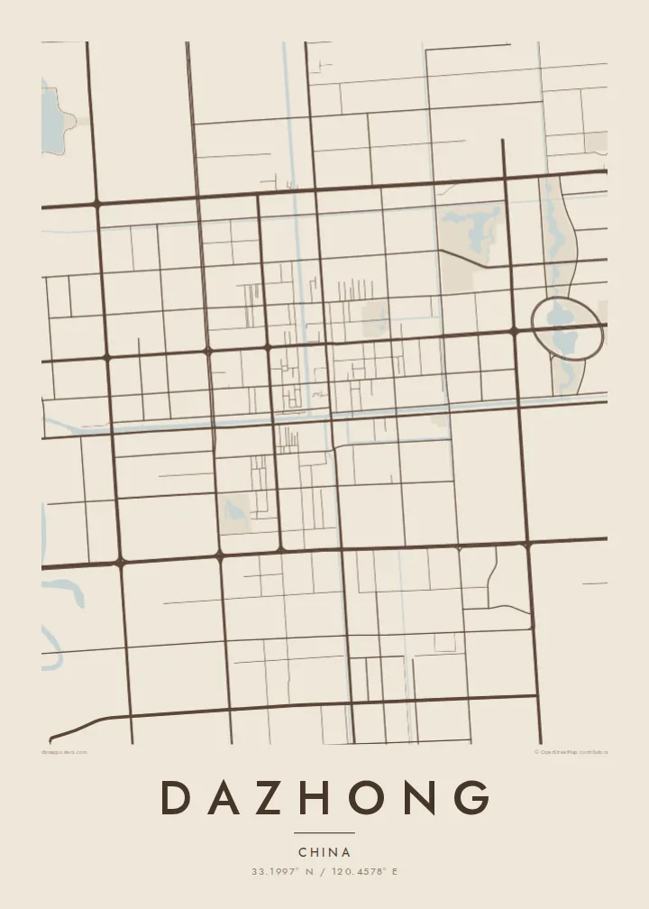 Dazhong map poster — Sand