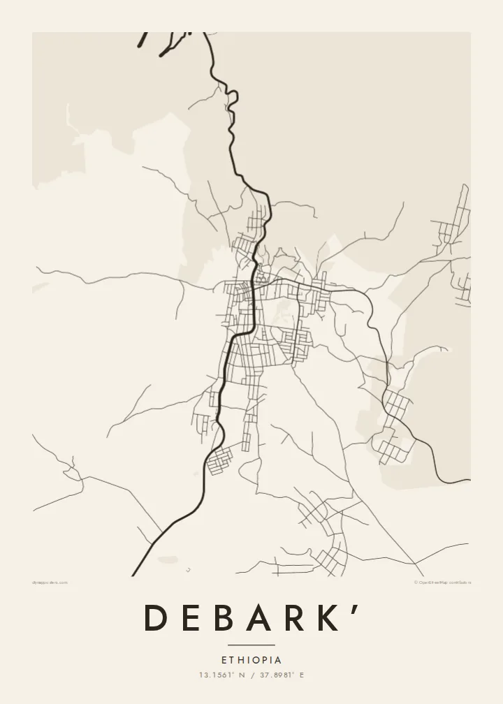 Debark’ map poster — Paper style