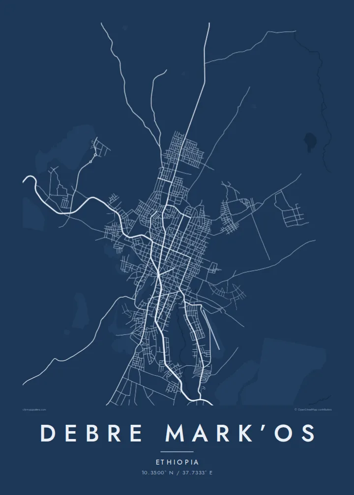 Debre Mark’os map poster — Blueprint
