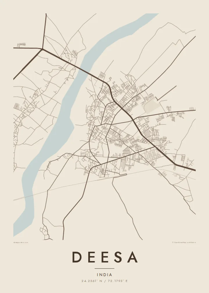 Deesa map poster — Sand style
