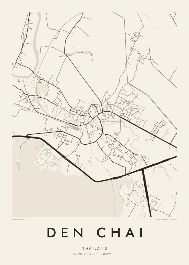 Den Chai map poster — Paper style