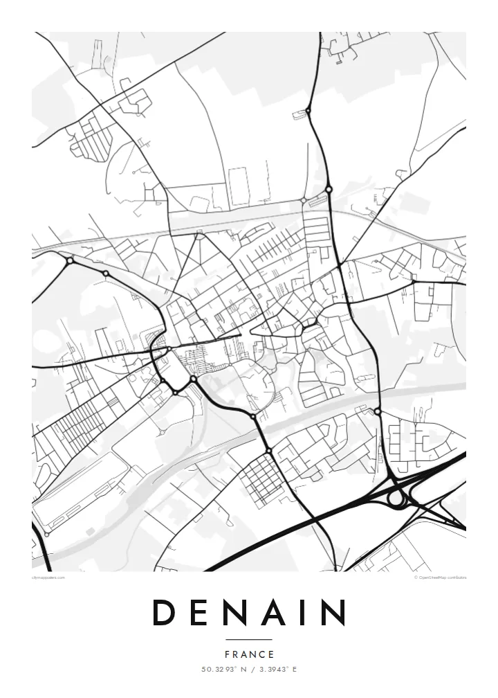 Denain map poster — Classic