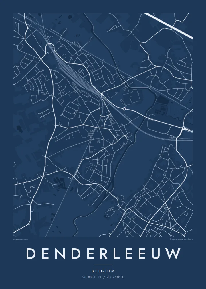 Denderleeuw map poster — Blueprint