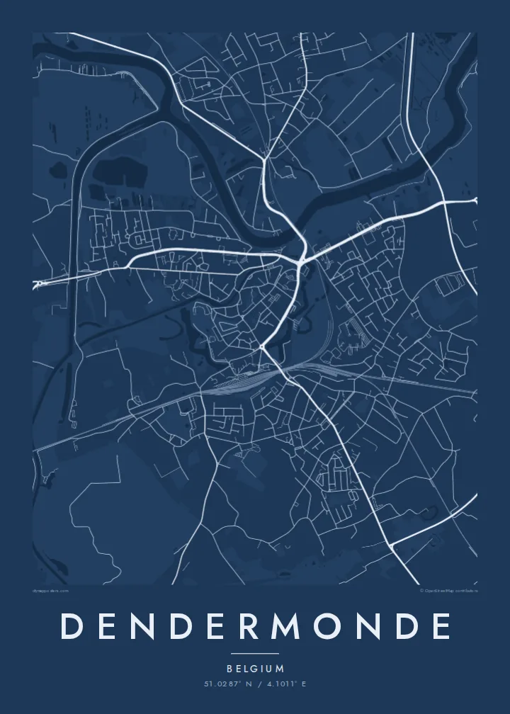 Dendermonde map poster — Blueprint