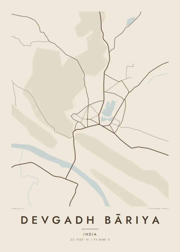 Devgadh Bāriya map poster — Sand