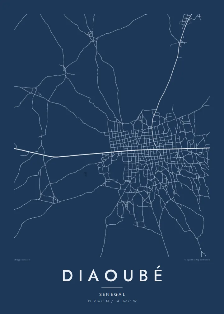 Diaoubé map poster — Blueprint