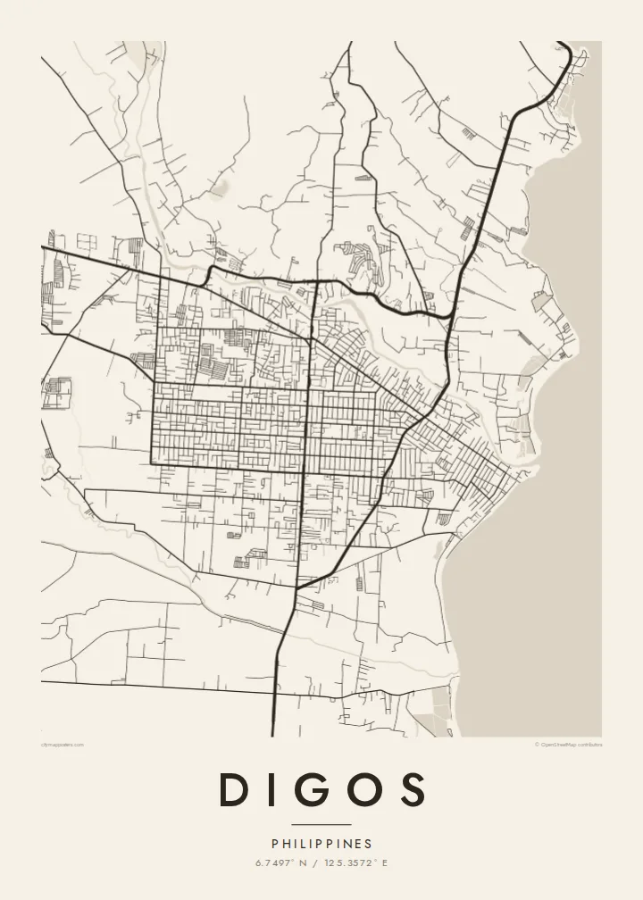 Digos map poster — Paper style