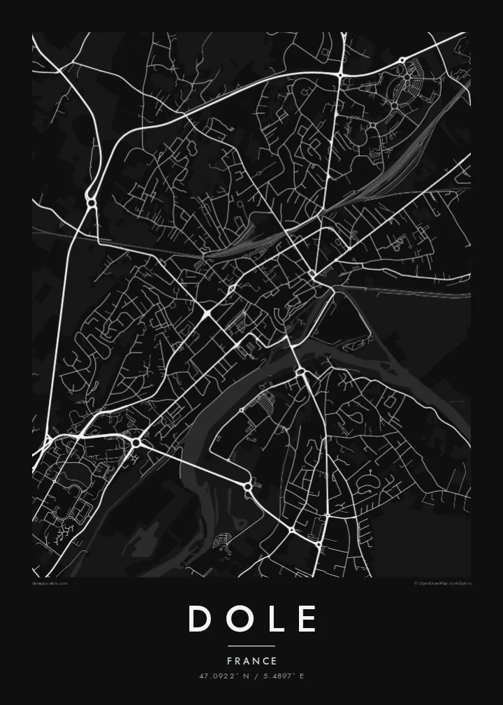 Dole map poster — Noir style