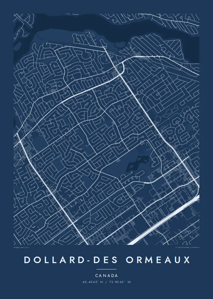 Dollard-Des Ormeaux map poster — Blueprint