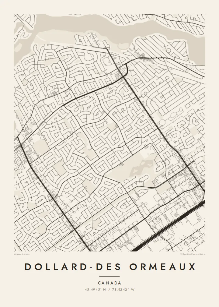 Dollard-Des Ormeaux map poster — Paper