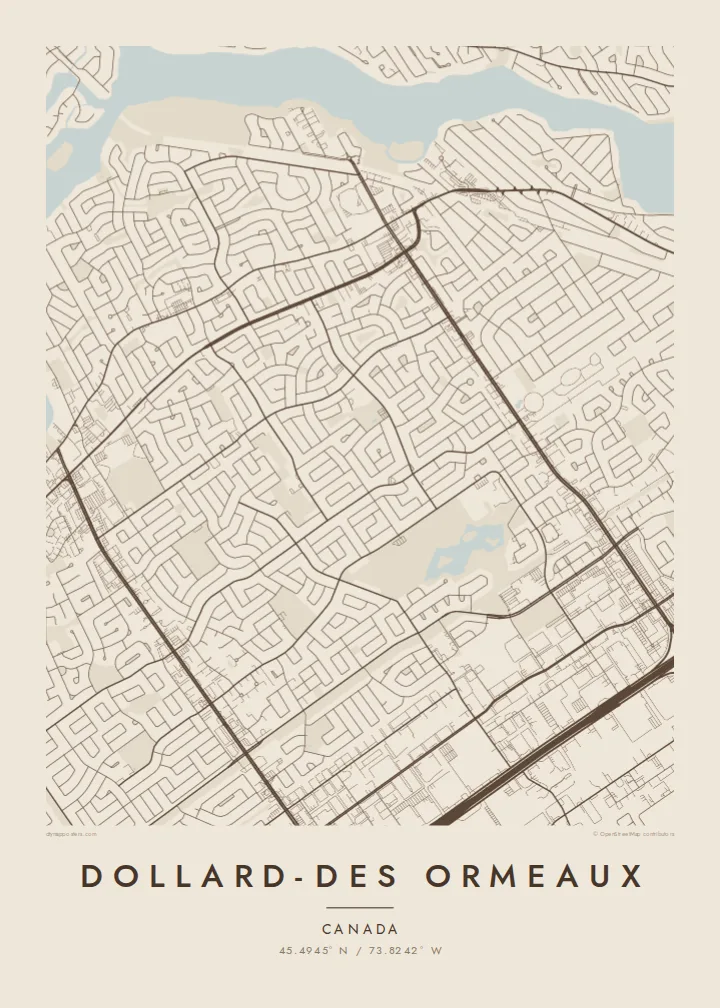 Dollard-Des Ormeaux map poster — Sand