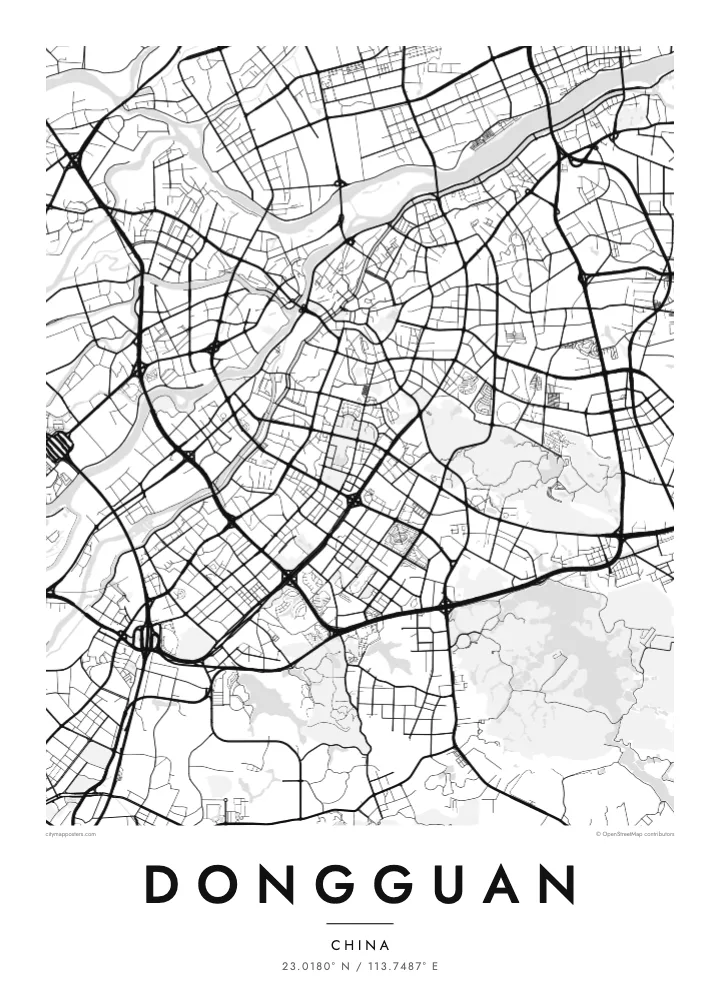 Dongguan map poster — Classic